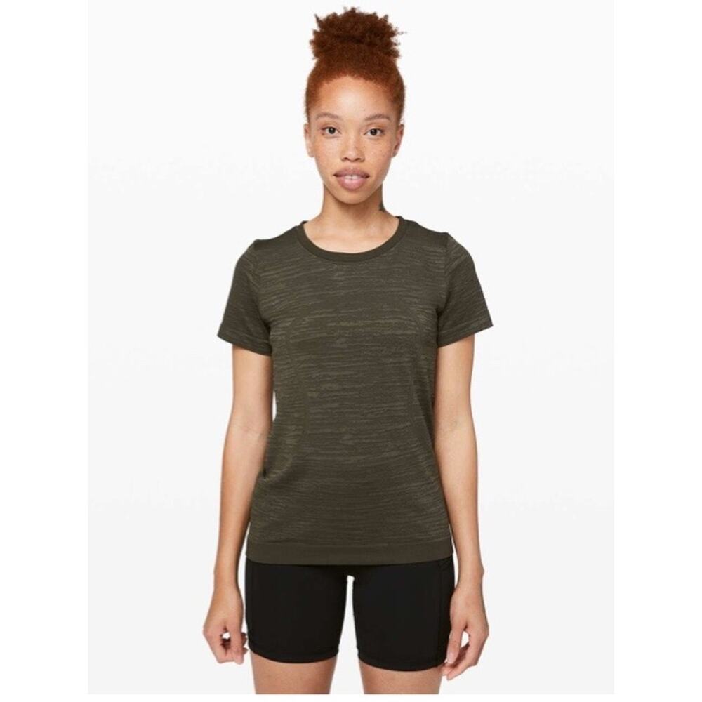 Lululemon Swiftly Tech Short Sleeve Top Size 8 Breeze Relaxed Olive Green Tee